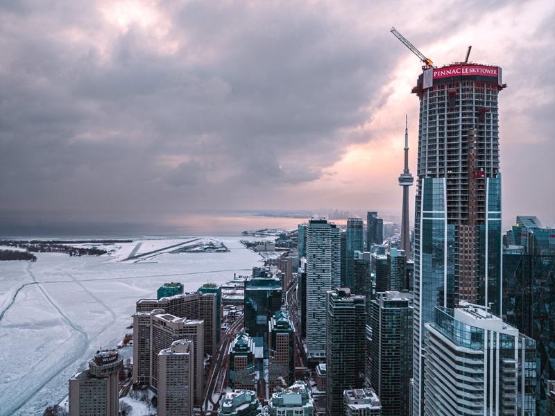 The Pinnacle SkyTower under construction at the foot of Yonge Street in Toronto