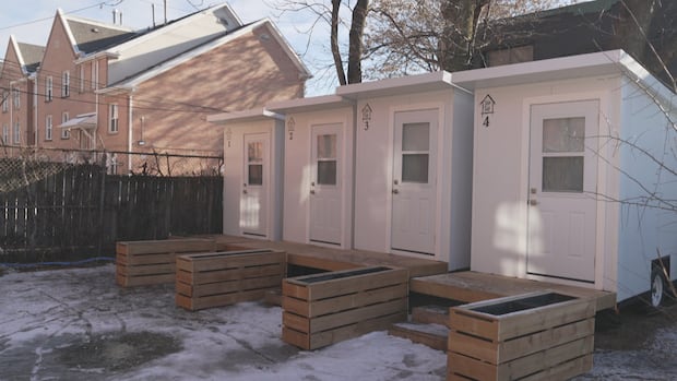 Micro-shelter village under construction in Scarborough