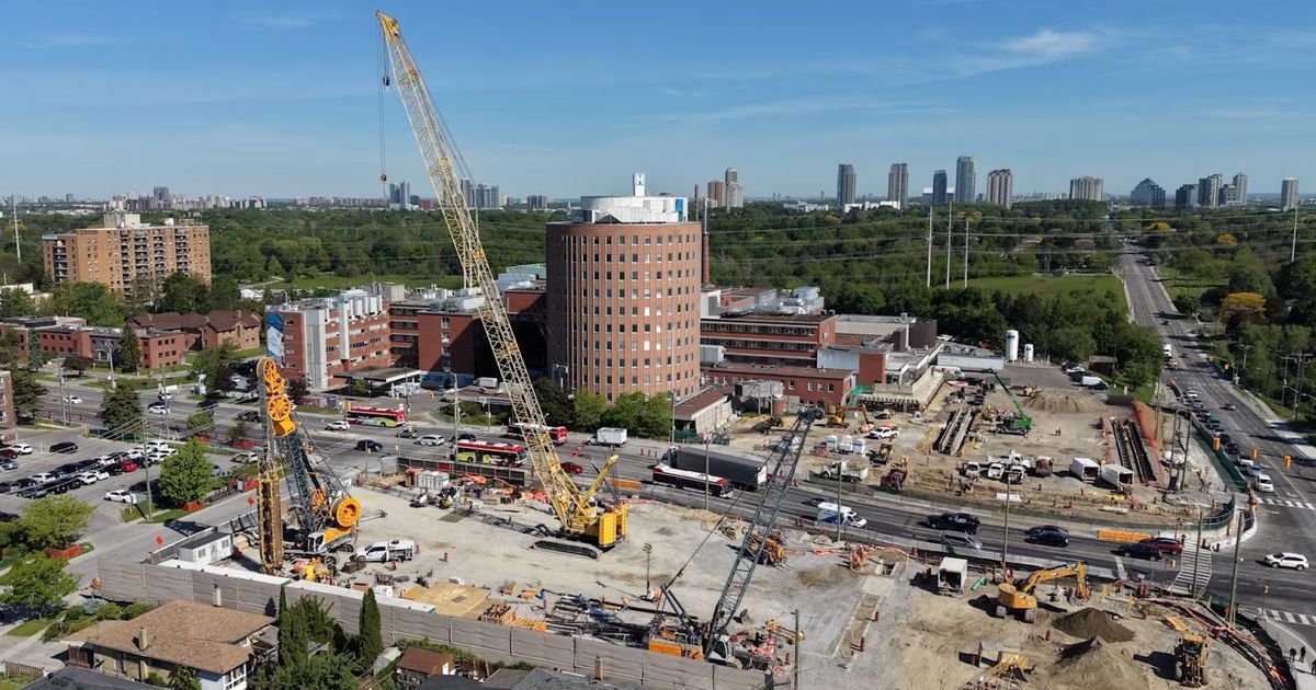 Construction site of the Scarborough Subway Extension at Lawrence and McCowan