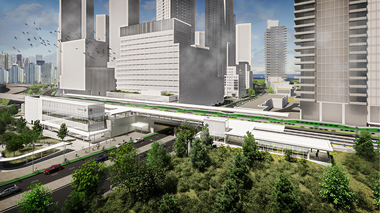 Rendering of the proposed Park Lawn GO Station in Toronto