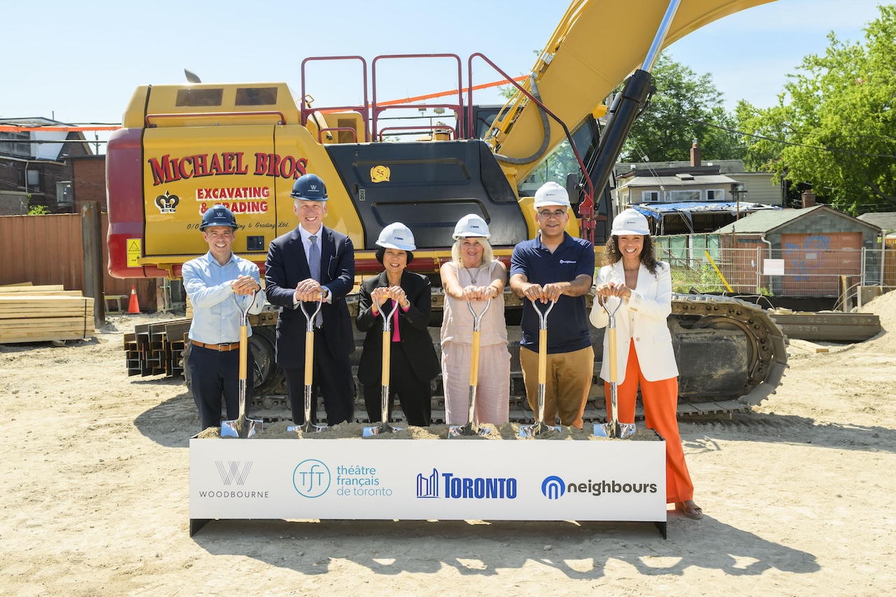 Ground breaking ceremony attendees at 1111 and 1117 Danforth Avenue in Toronto