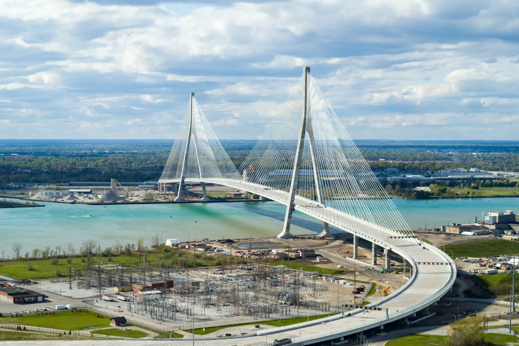 Gordie Howe International Bridge connecting Detroit and Windsor