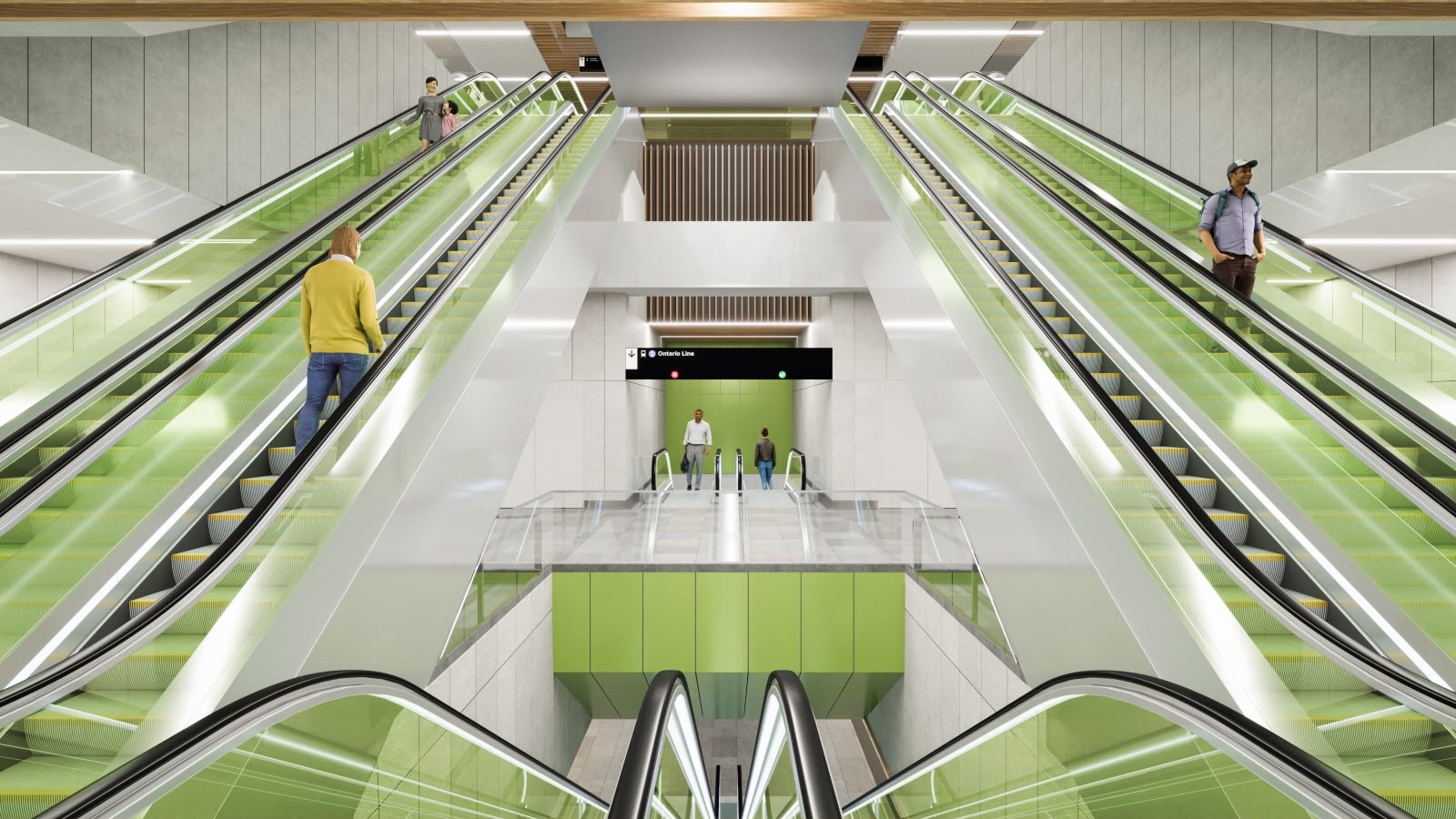 Render of the planned Pape underground station on Toronto's Ontario Line