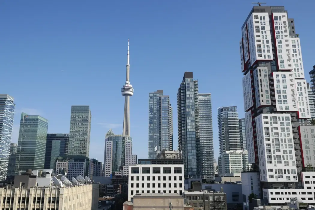 Toronto skyline with tall residential and commercial buildings