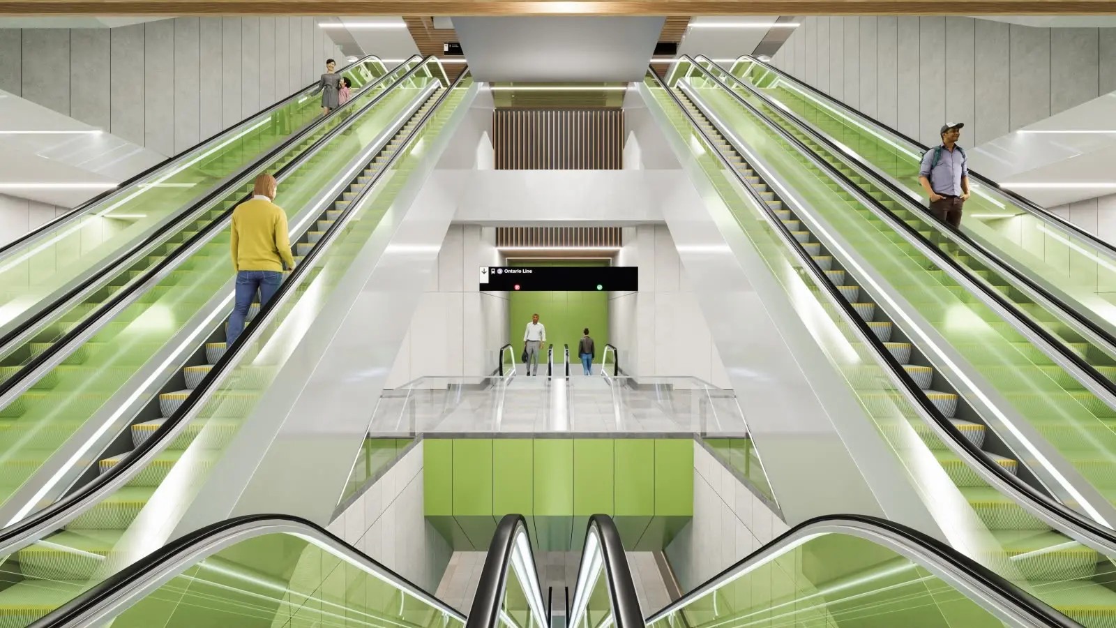 Rendering of an Ontario Line underground station along the Pape corridor
