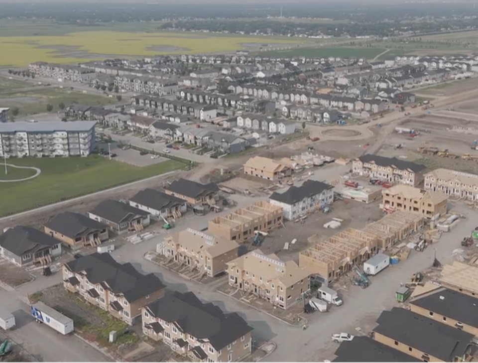 Greenfield housing development under construction in Regina