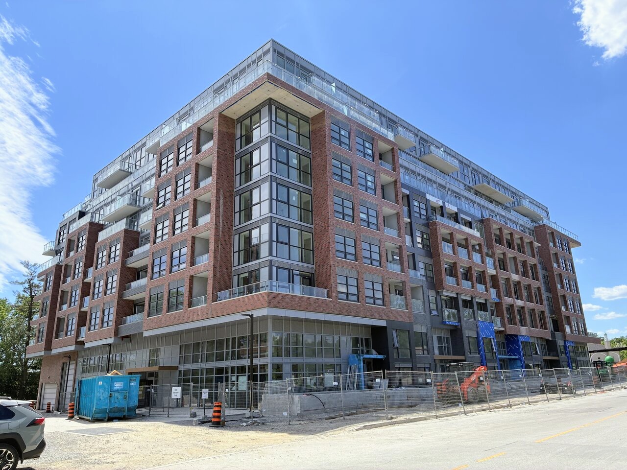 Highland Commons condominium building in Scarborough nearing completion, designed by Kohn Partnership Architects for Altree Developments