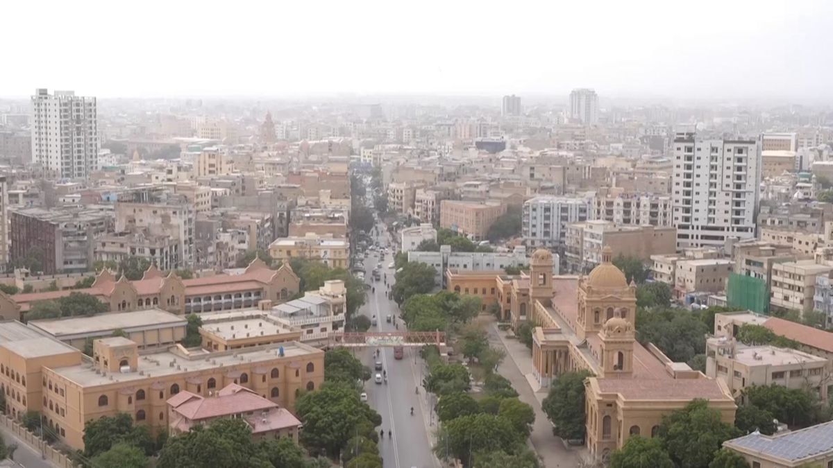 Colonial-era building in Karachi undergoing restoration