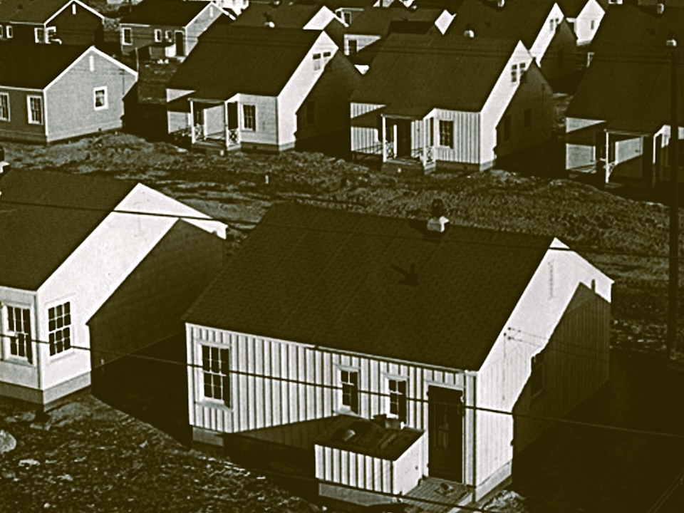 Postwar wartime housing development built for workers