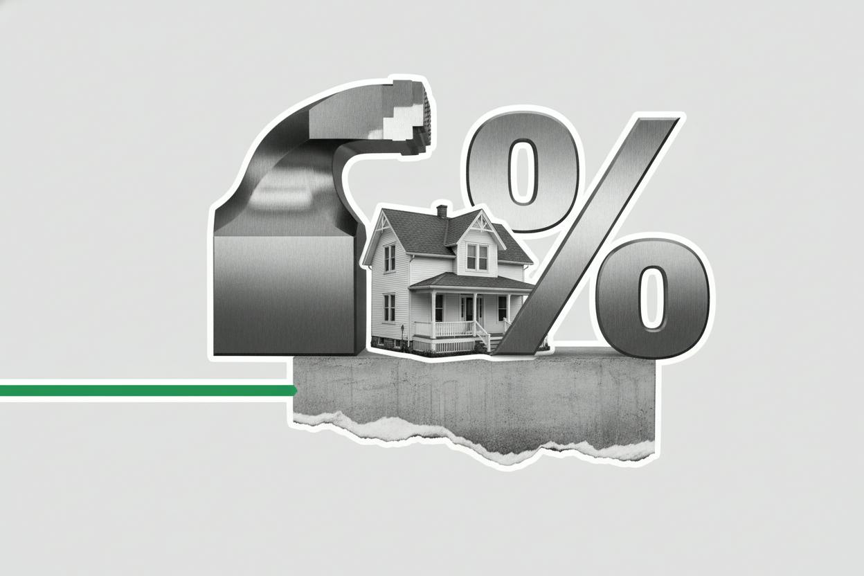 Housing market and interest rate concept image